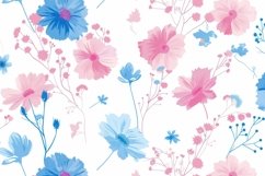 Pink And Blue Watercolor Background Wallpaper Product Image 1