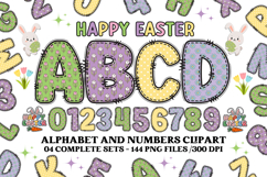 Easter Day Alphabet png clipart, easter day letters doodle Product Image 1