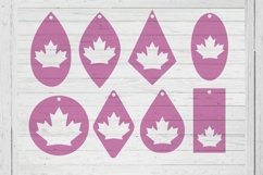 Maple leaf earrings template svg dxf png ai files Product Image 1