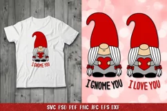 Gnome Valentine SVG,Gnome Girl,Paper Cut,I Love You Gnome Product Image 2