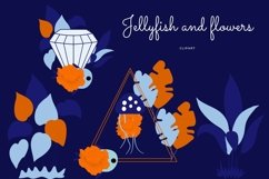 Jellyfish and flowers clip art Product Image 6