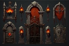 Gothic gate collection with fiery hearts motif Product Image 1