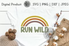 Run Wild, Free Spirit, Retro Rainbow, Stay Wild SVG PNG JPG Product Image 1