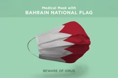 Mask with bahamas bahrain bangladesh barbados Nation flag Product Image 3