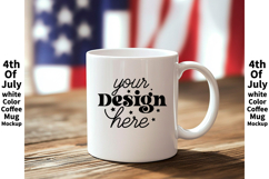 4th of July white 11oz blank coffee mug mockup Product Image 1