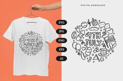 Independence Day Doodle T-shirt | SVG Product Image 1
