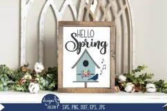 Hello Spring SVG, Birdhouse svg, Sublimation, Printable, EPS Product Image 2