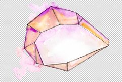 Aquamarine crystals Watercolor png Product Image 4