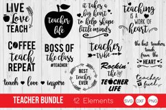 Teacher Bundle SVG, Teacher Quotes SVG,DXF, PNG Cut Files Product Image 1