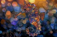 Seahorse Stained Glass Background Wallpaper Product Image 1