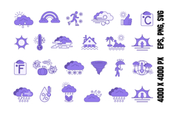 Purple Weather Icons Product Image 1