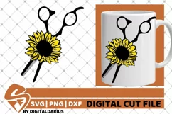 Scissors svg, Sunflower svg, Hair Stylist, Hairdresser svg Product Image 2