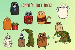 Holiday Cats|Cat Christmas Illustrations|Cat PNG files Product Image 2