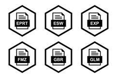 Set Of File Formats Icons Product Image 1