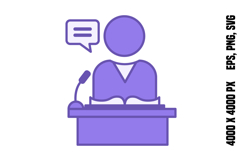 Colored Lecturer Icon Product Image 1