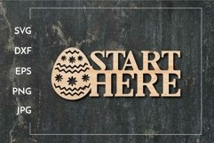 Egg hunt Start here SVG - Paper cut - Laser cut Product Image 1