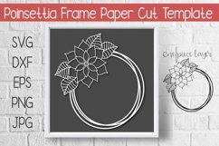 Poinsettia Circle Frame Paper Cut Template Design Product Image 1