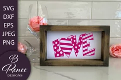 Love SVG | Valentines Day SVG | Stripes and Polk a Dots Product Image 1