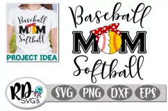 Baseball Softball Mom - A Combined Sports Cricut Cut File Product Image 1