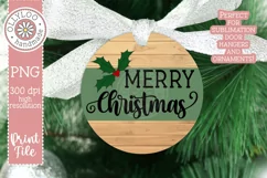 Merry Christmas Round | Sublimation Round Door Hanger Product Image 3