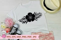 Hibiscus Silhouette Florals Svg, hand drawn Hibiscus Product Image 1
