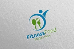 Fitness Food Logo for Restaurant or Cafe 58 Product Image 1