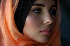 Mysterious Portrait of Arabic woman face in veil. Generate a Product Image 1