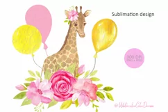 Floral baby animal Giraffe Sublimation Product Image 1