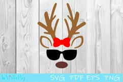 Reindeer Face SVG Reindeer Eyes SVG Reindeer Eyelash SVG Product Image 2