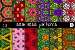 12 abstract Seamless colorful FLOWER patterns pack. Product Image 1