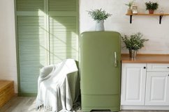 bright green kitchen interior with wooden floor Product Image 1