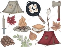 Camping CLIPART Travel Girl Adventure Planner Sticker PNG Product Image 2