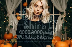 Halloween T-Shirt Mockup for Women, Black T-Shirt Mockup, 14 Product Image 1