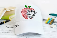 Teaching is a work of heart apple. SVG / PNG / DXF / PNG Product Image 2