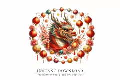 Chinese Dragon Clipart PNG, Chinese New Year Illustration Product Image 1