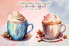 Christmas Hot Cocoa Watercolor Clipart Product Image 6