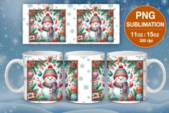 Christmas Snowman mug wrap. 11&amp;15oz Product Image 1