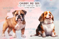 Chubby Big Dog Watercolor Clipart Product Image 6
