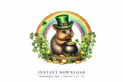Cute Quokka Clipart St Patricks Day PNG Product Image 1