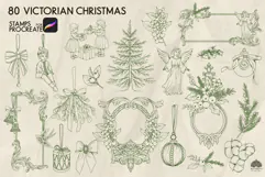 Victorian Christmas Procreate Stamps Product Image 8