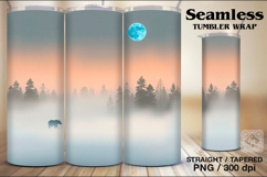 4 Wild Bear Tumbler Wrap Sublimation, 20 oz Product Image 2