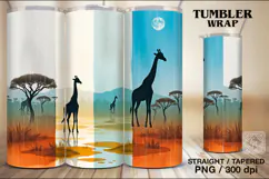 4 Giraffe Tumbler Sublimation, 20 oz Tumbler Wrap Product Image 4