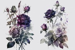 Gothic clipart, Purple roses clipart, Halloween sublimation Product Image 6