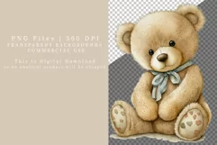 Teddy bear clipart, Teddy clipart, Watercolor clipart Product Image 2