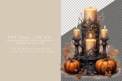 Gothic candle clipart, Candle clipart, Autumn clipart, Product Image 2