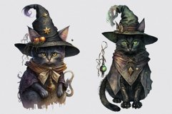 Witch cat clipart, Halloween clipart, Goth sublimation Product Image 5