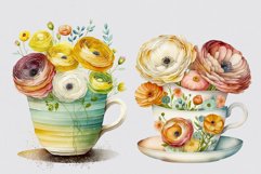 Ranunculus clipart, Flowers sublimation, Spring clipart Product Image 5