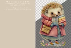 Hedgehog clipart, Teacher clipart, Watercolor clipart Product Image 2