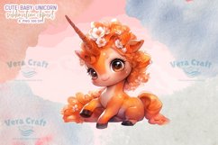 Cute Baby Unicorn Sublimation Clipart Product Image 6