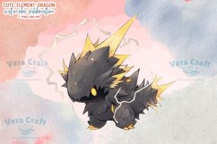 Cute Elemental Dragon Watercolor Sublimation Clipart Set 1 Product Image 6